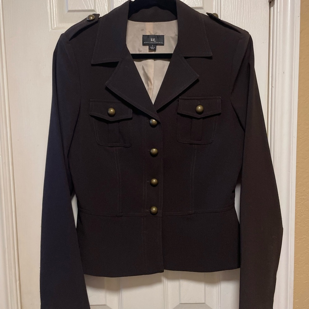IZ Byer California 80’s Brown Military-Style Blazer